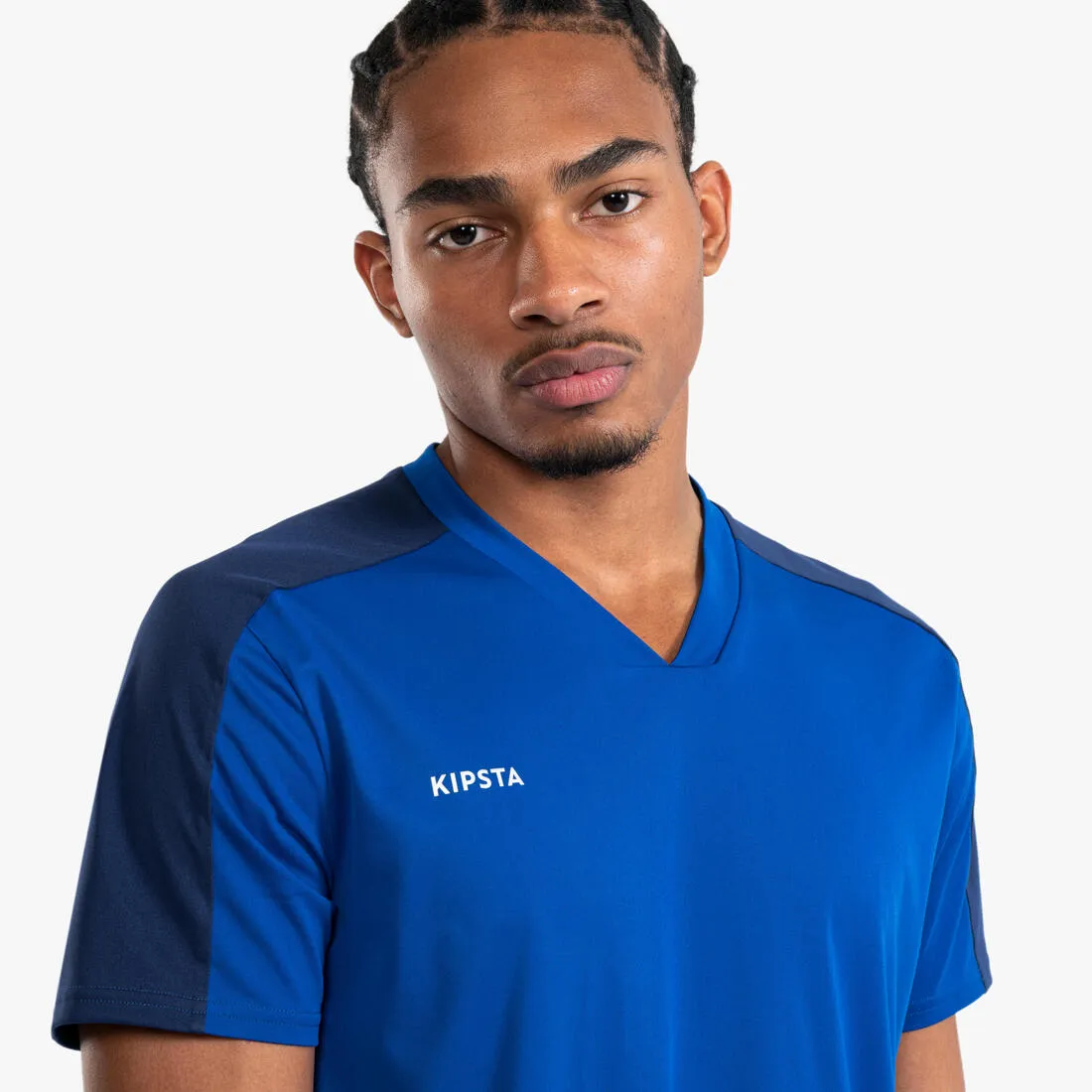 Adult Short-Sleeved Football Shirt Essential - Blue