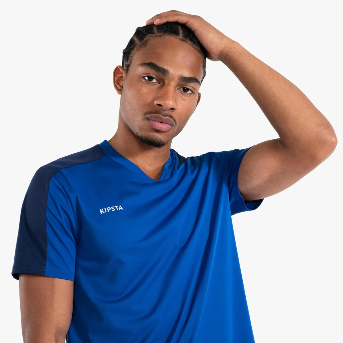Adult Short-Sleeved Football Shirt Essential - Blue