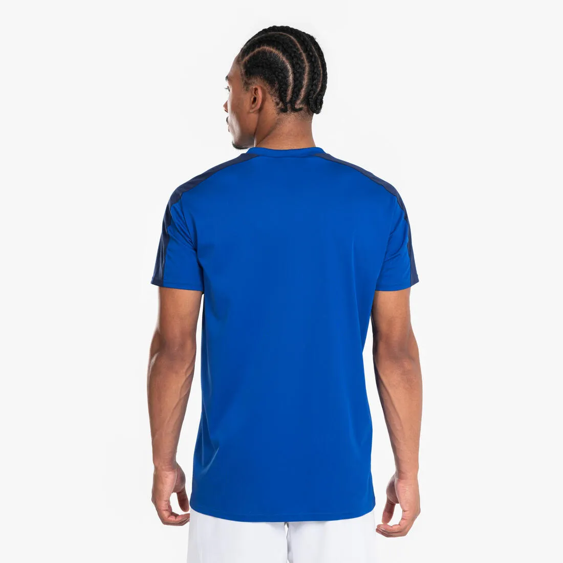 Adult Short-Sleeved Football Shirt Essential - Blue
