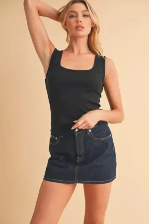Aemi Co Square Neck Wide Strap Tank