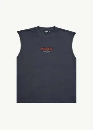 AFENDS EMBER SLEEVELESS TEE - CHARCOAL