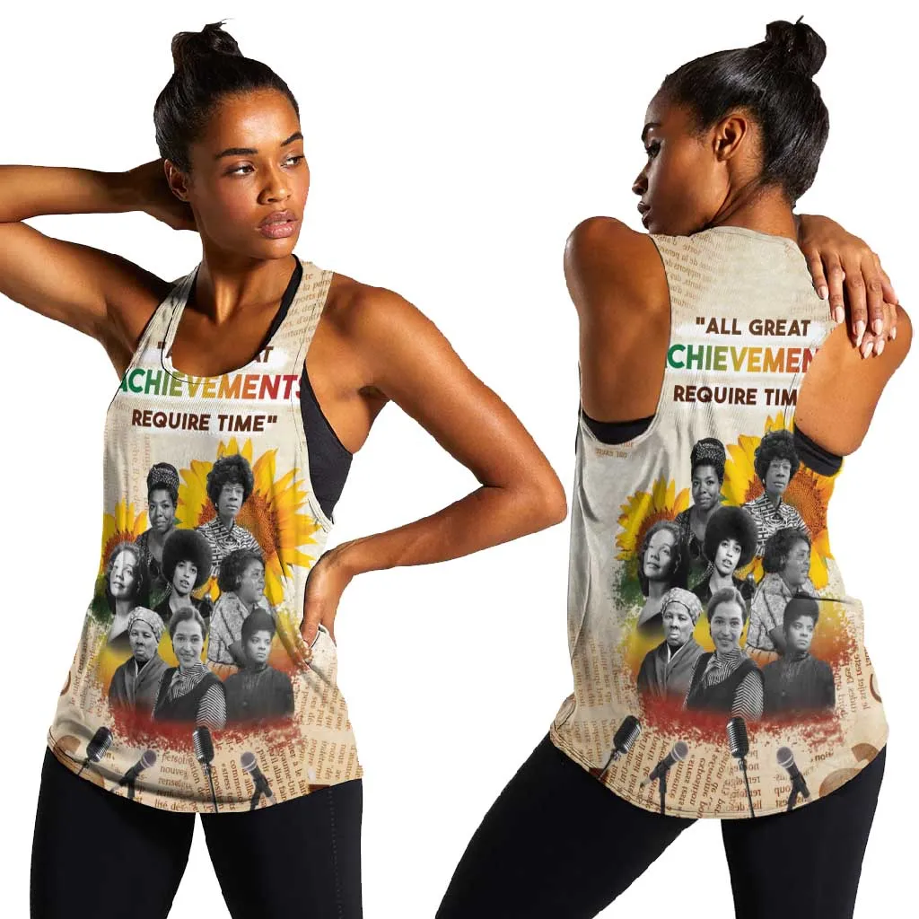 African Achievements Women Racerback Tank Civil Rights Female Leaders Sunflower DT04