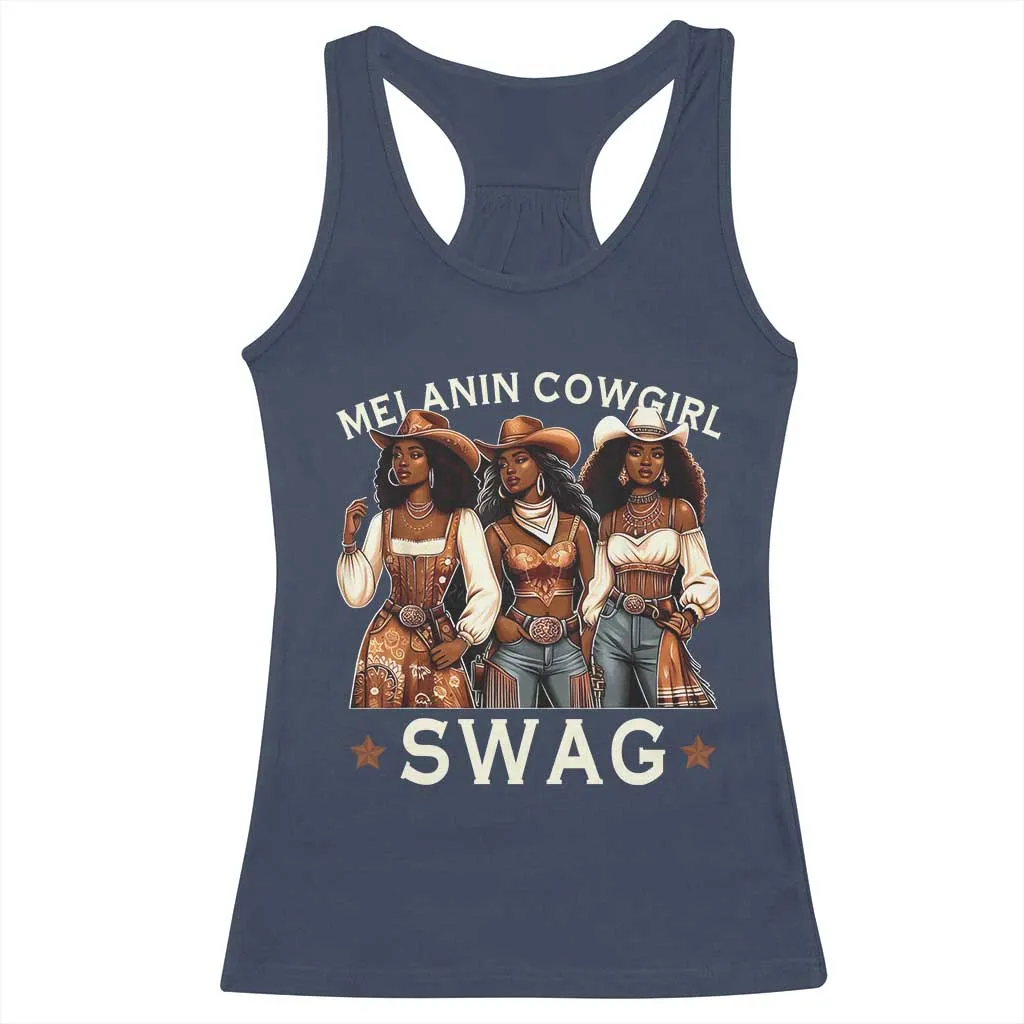 African Melanin Cowgirl Swag Racerback Tank Top Slay Cowgirls Black History TS02