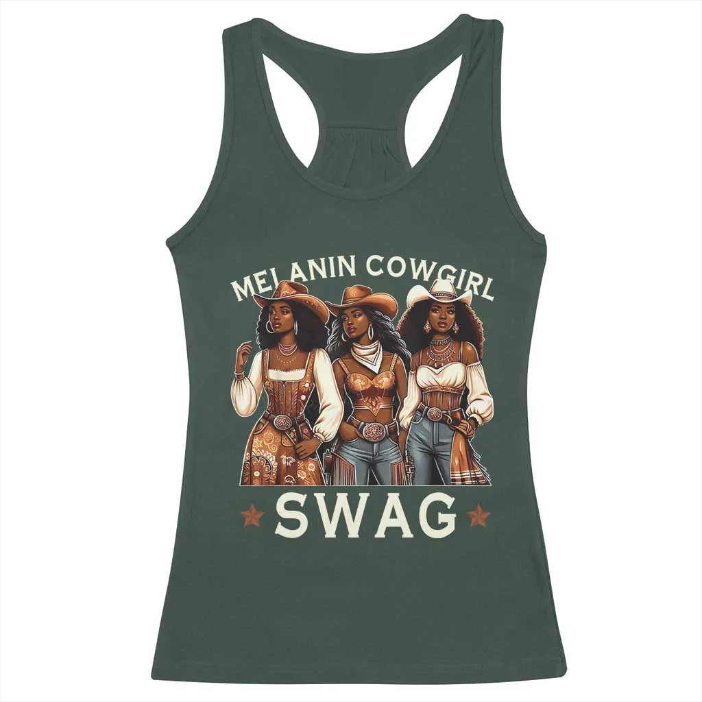 African Melanin Cowgirl Swag Racerback Tank Top Slay Cowgirls Black History TS02