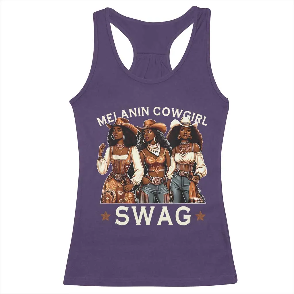 African Melanin Cowgirl Swag Racerback Tank Top Slay Cowgirls Black History TS02