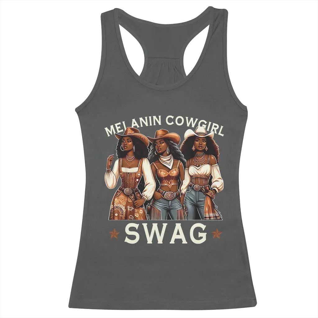 African Melanin Cowgirl Swag Racerback Tank Top Slay Cowgirls Black History TS02