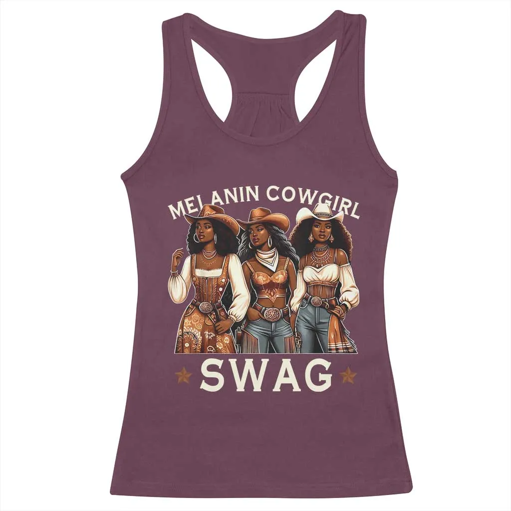 African Melanin Cowgirl Swag Racerback Tank Top Slay Cowgirls Black History TS02