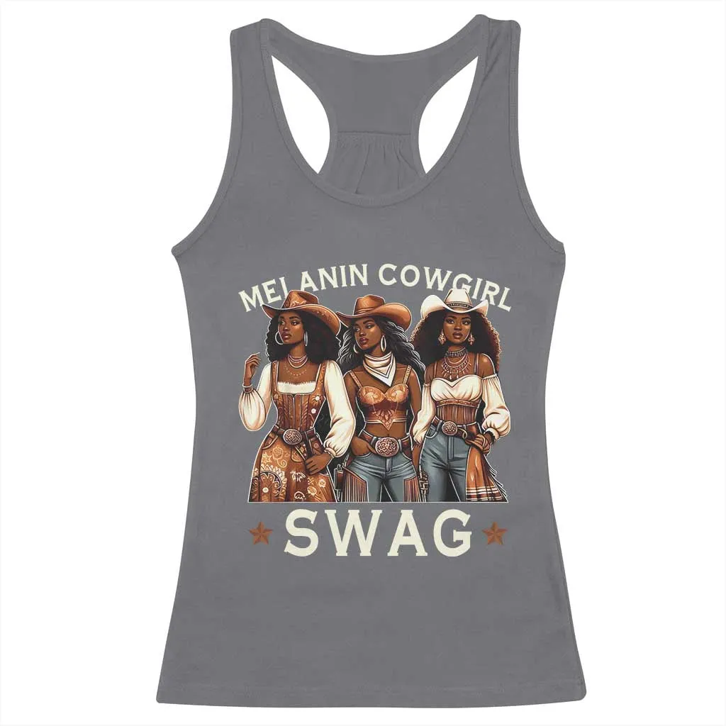 African Melanin Cowgirl Swag Racerback Tank Top Slay Cowgirls Black History TS02