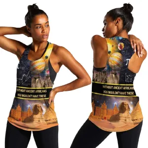 Afro Egyptian Pyramids Women Racerback Tank Ancient African Achievements Galaxy DT04