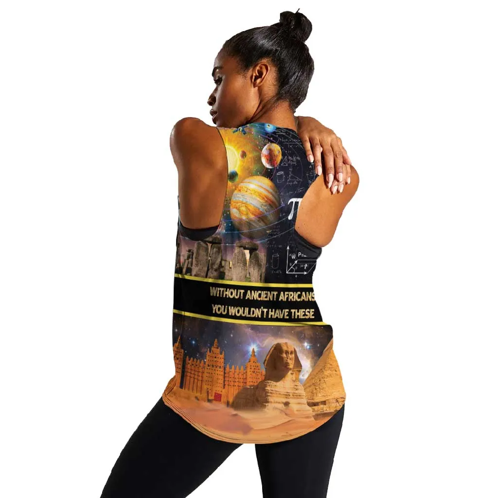 Afro Egyptian Pyramids Women Racerback Tank Ancient African Achievements Galaxy DT04