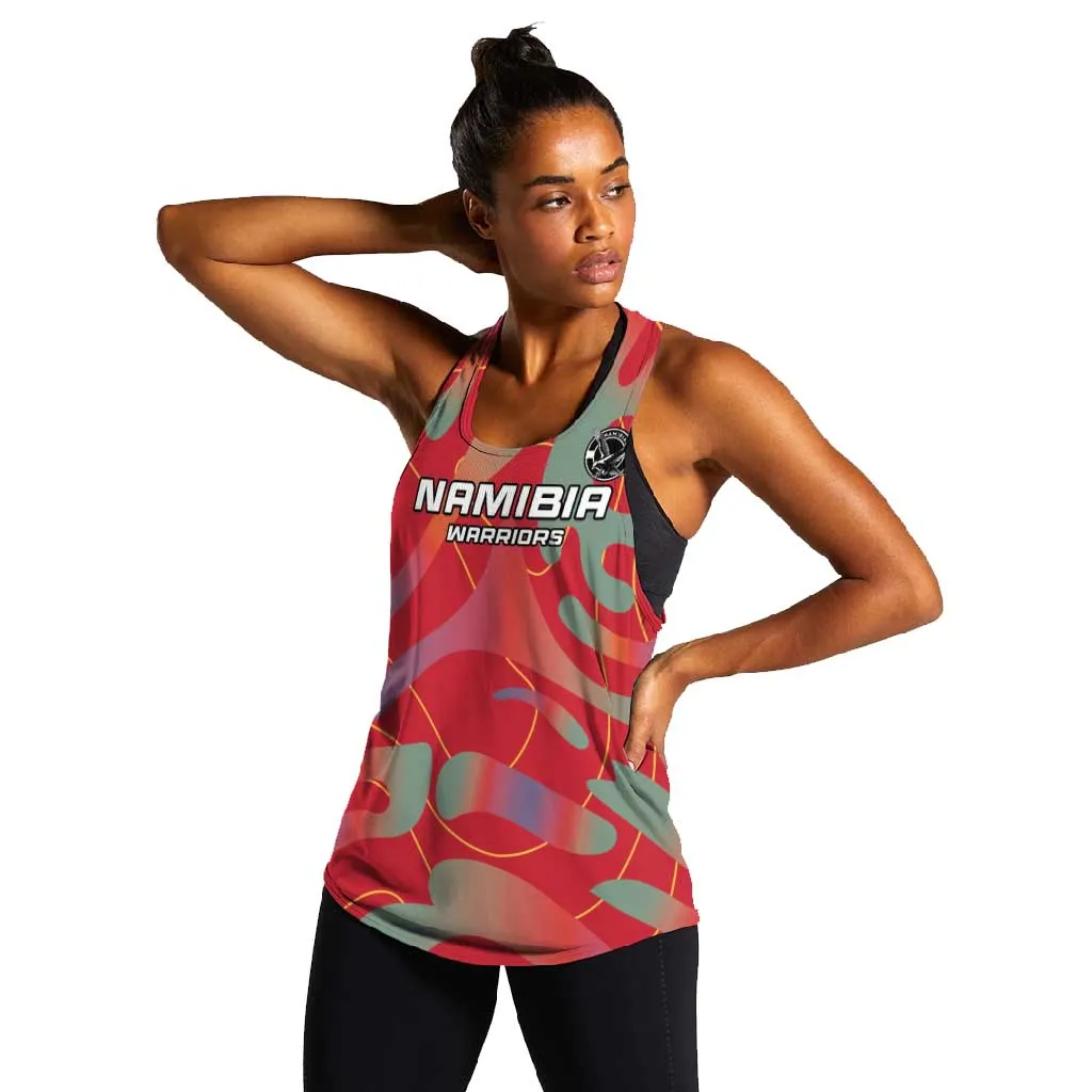Afro Namibia Football Custom Women Racerback Tank Go Namibia Warriors - Sporty Style LT15