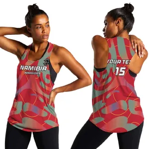 Afro Namibia Football Custom Women Racerback Tank Go Namibia Warriors - Sporty Style LT15