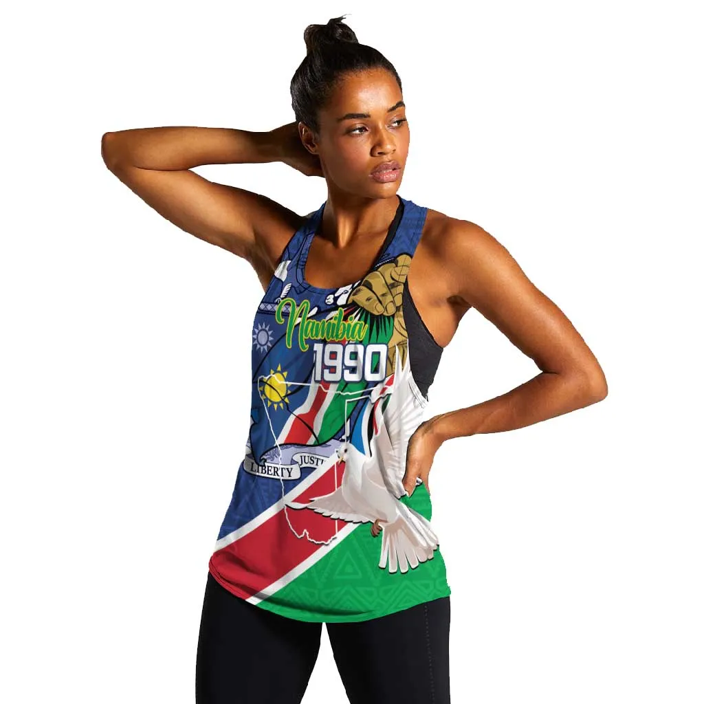 Afro Namibia Independence Day Women Racerback Tank Namibian 1990 African Pattern LT14