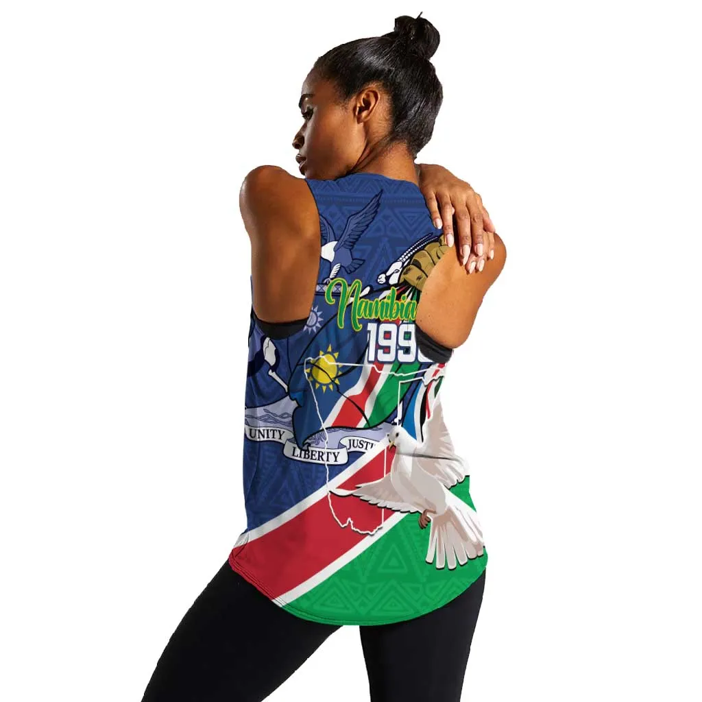 Afro Namibia Independence Day Women Racerback Tank Namibian 1990 African Pattern LT14