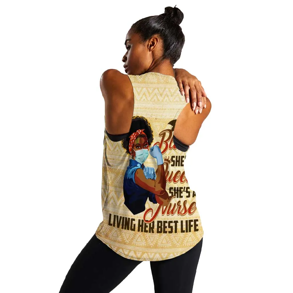 Afro Nurses Women Racerback Tank Black Queen African DT02