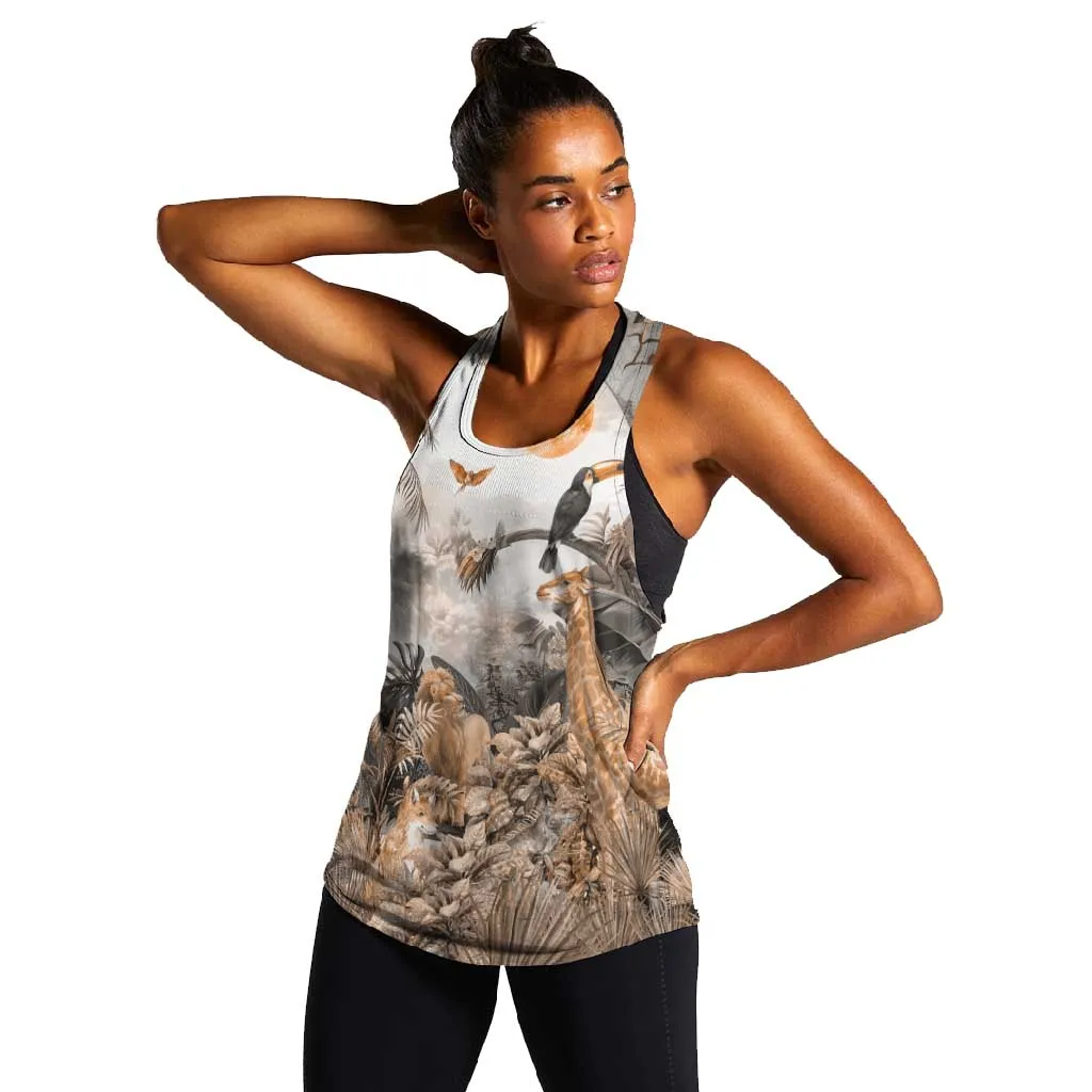 Afro Safari Animals Women Racerback Tank LT18