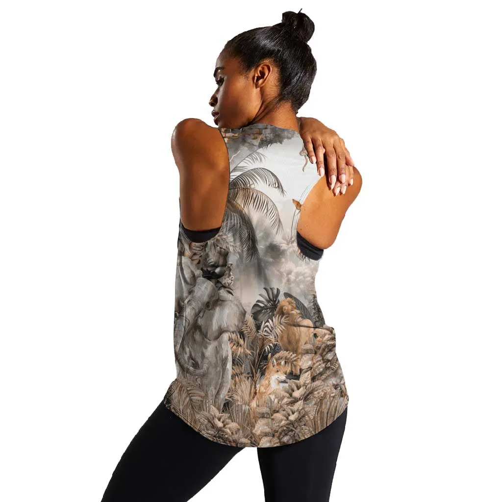 Afro Safari Animals Women Racerback Tank LT18