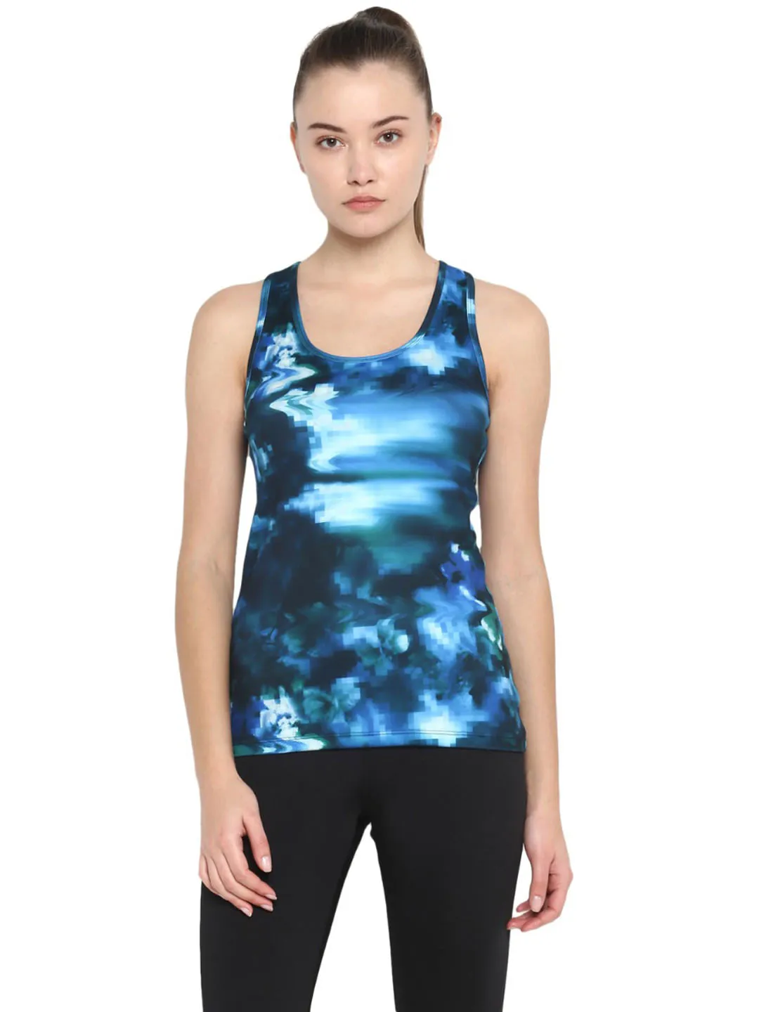 Alcis Women Blue Rajasthan Royals Printed Tank Top