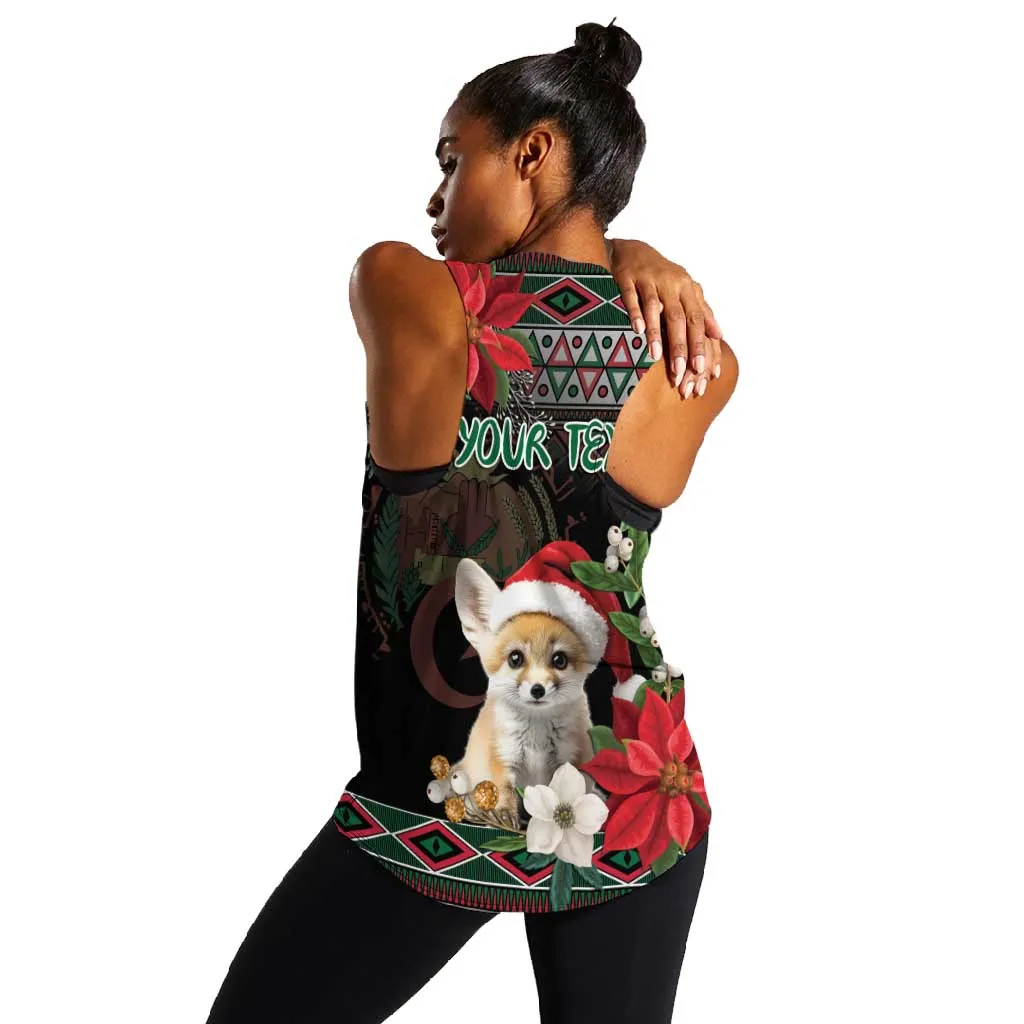 Algeria Christmas Personalized Women Racerback Tank Fennec Fox Santa and Traditional Pattern LT9