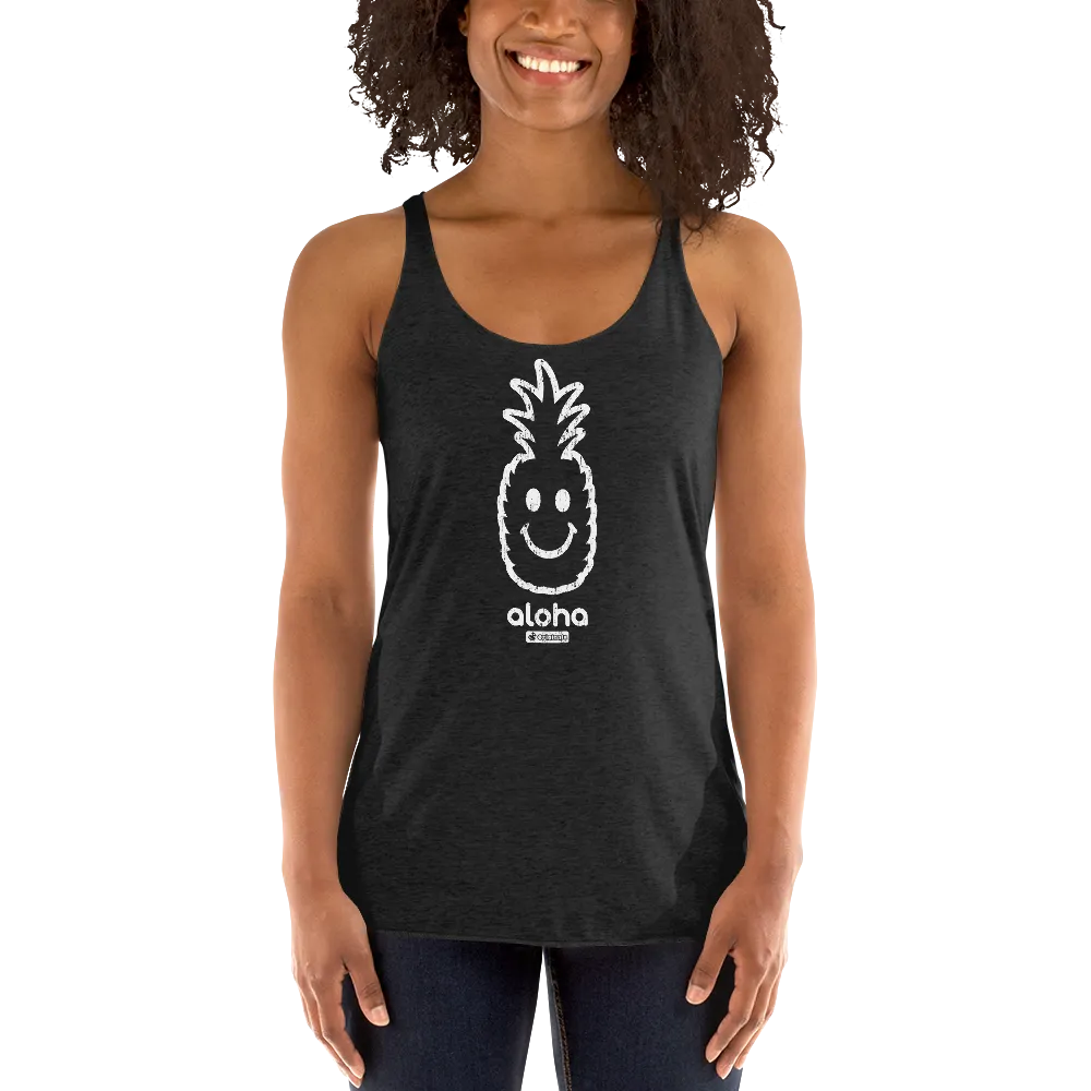 Alter Ego Smiley Pineapple Womens Racerback Tank