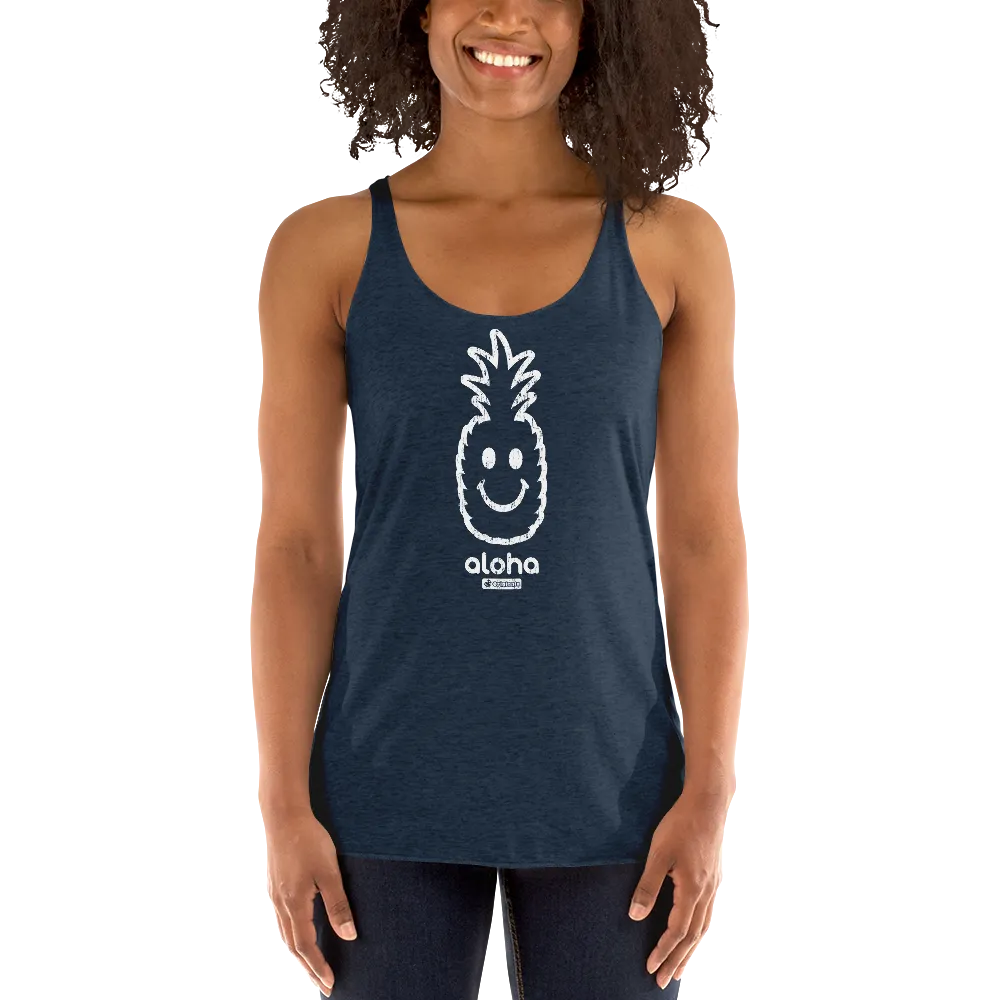 Alter Ego Smiley Pineapple Womens Racerback Tank