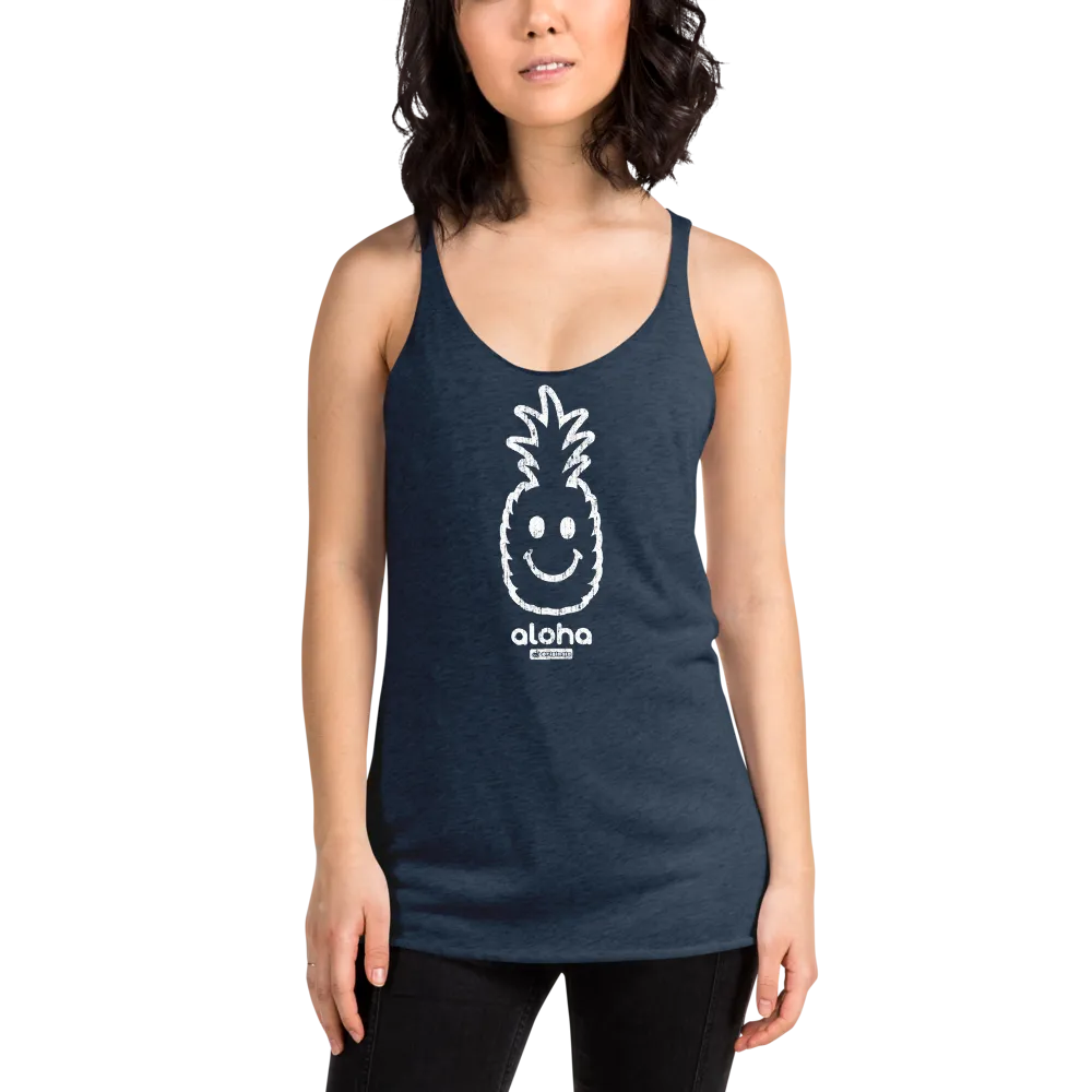 Alter Ego Smiley Pineapple Womens Racerback Tank