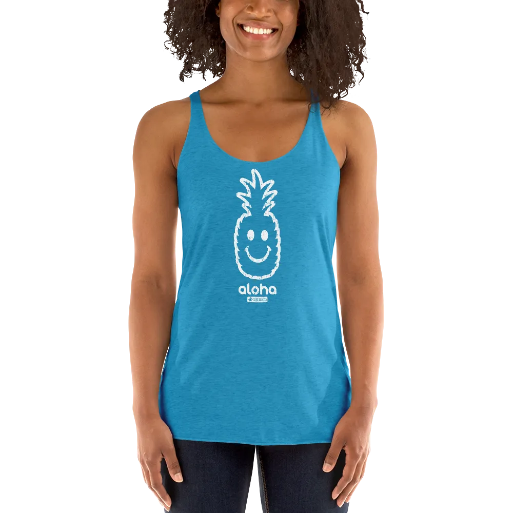 Alter Ego Smiley Pineapple Womens Racerback Tank