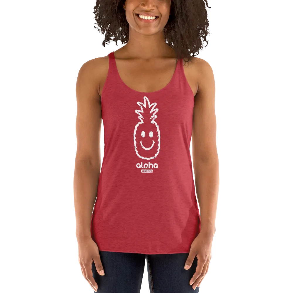 Alter Ego Smiley Pineapple Womens Racerback Tank