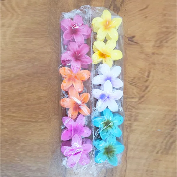 AM5002 Flower Jumbo Claw Clip for Girls & Women Hair Medium Stylish Accessories Pack of 6 Random Color