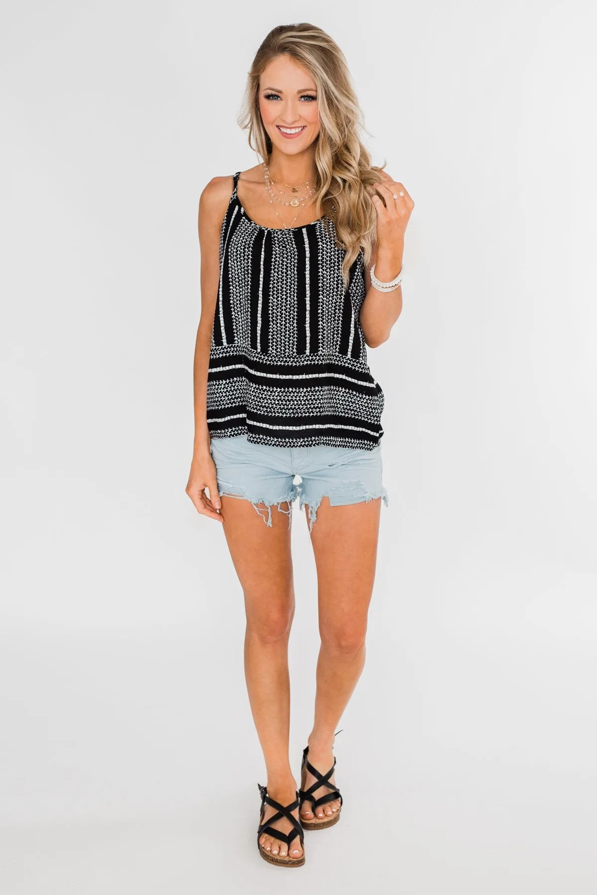 Amazed by Beauty Shift Tank Top- Black