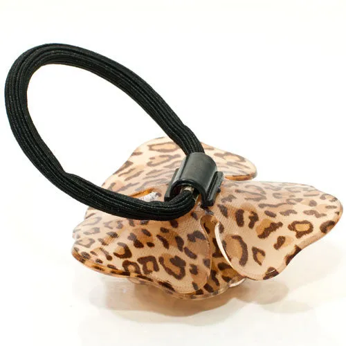 Animal Print Acrylic Rose Scrunchie with Crystals