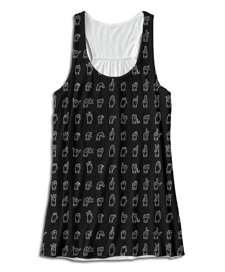 ASL Alphabet Sign Racerback Tank Top