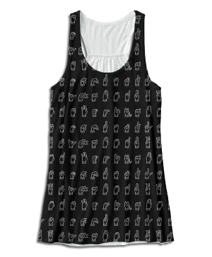 ASL Alphabet Sign Racerback Tank Top