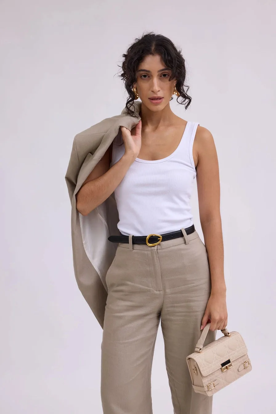 Asymmetrical Leather Belt