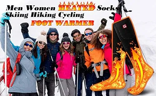 Autocastle Electric Battery Heated Socks Rechargeable Battery Powered Heating Sox Cold Weather Heat Socks for Men Women Outdoor Ride Camp Hike Warm Winter Socks Motorcycle Ski Thermo Foot Warmer Socks