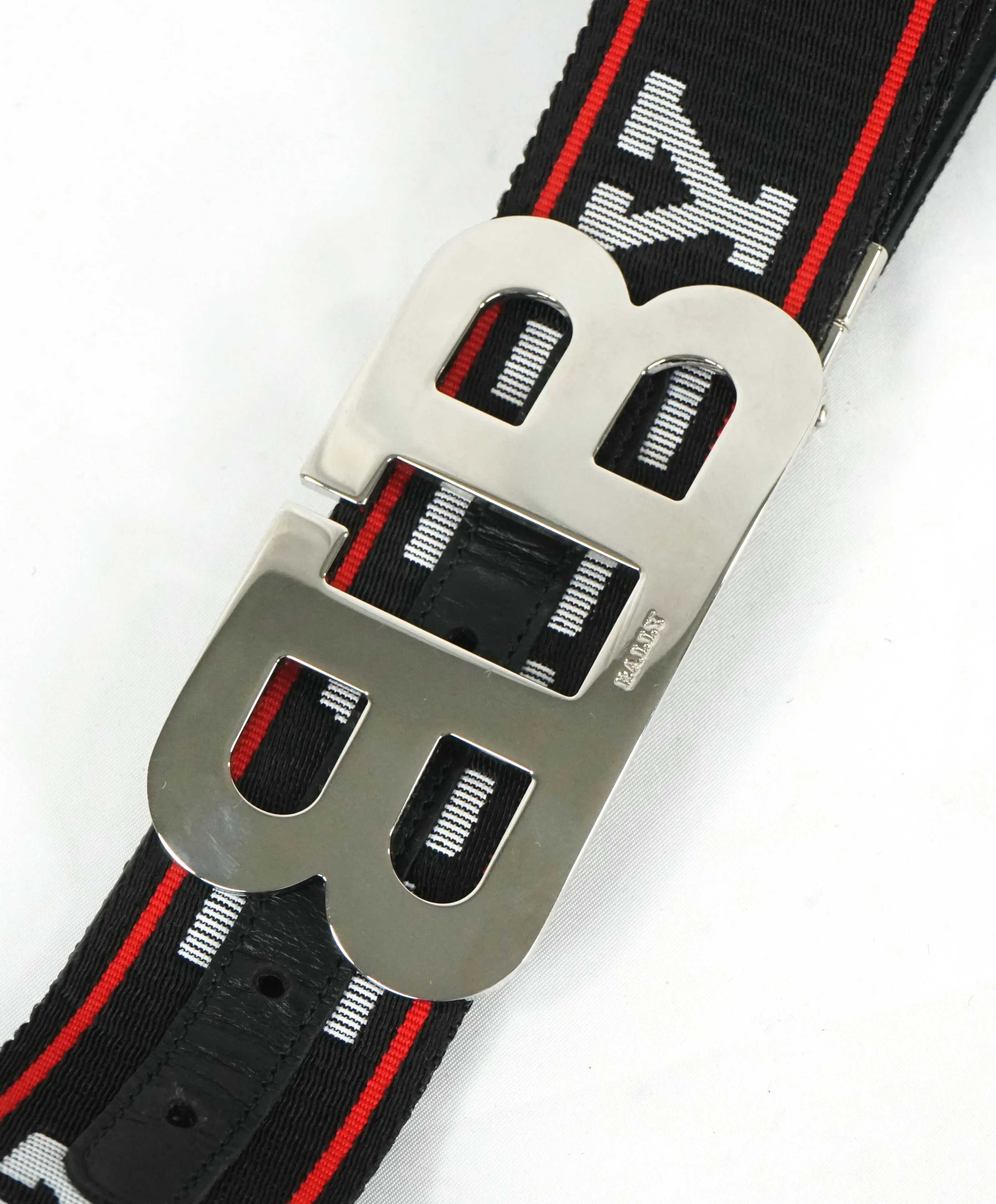 BALLY - Mirror "B" Buckle LOGO Fabric strap Reversible Belt -  42W (105)