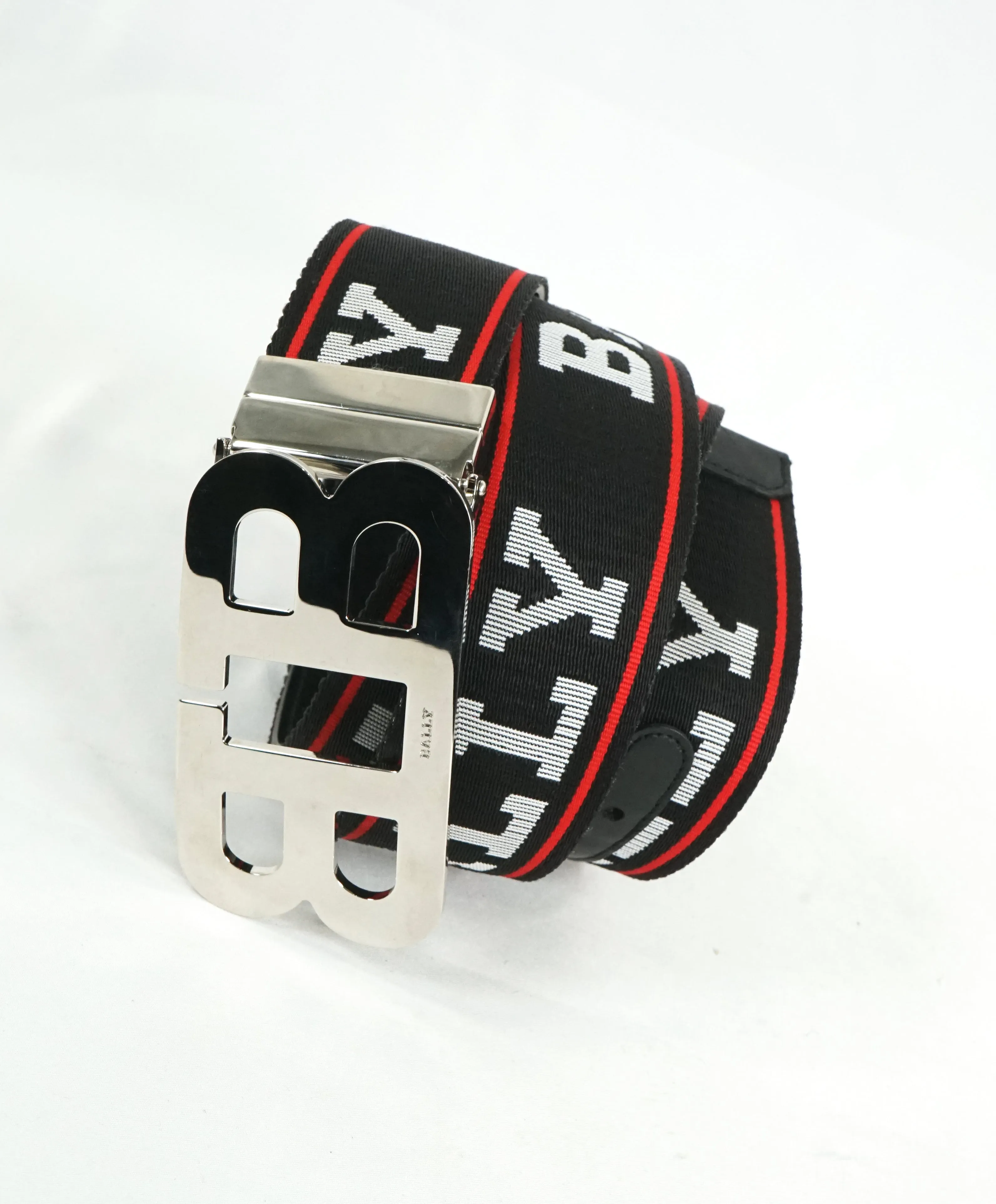 BALLY - Mirror "B" Buckle LOGO Fabric strap Reversible Belt -  42W (105)