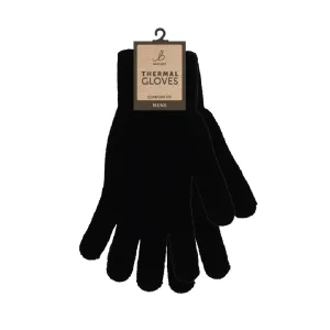 Bartleby Mens Thermal Knitted Black Gloves