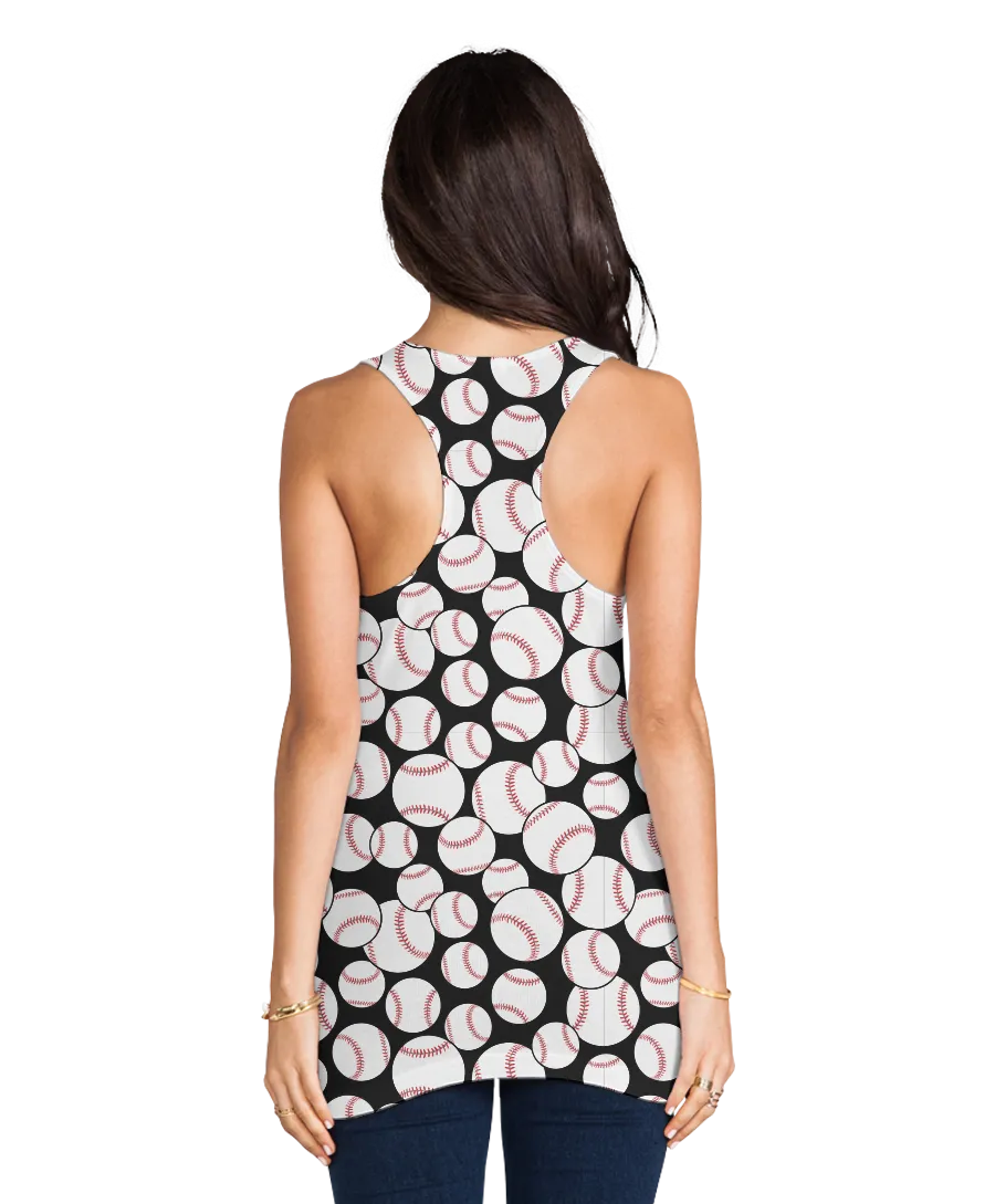 Baseball Pattern Racerback Tank Top