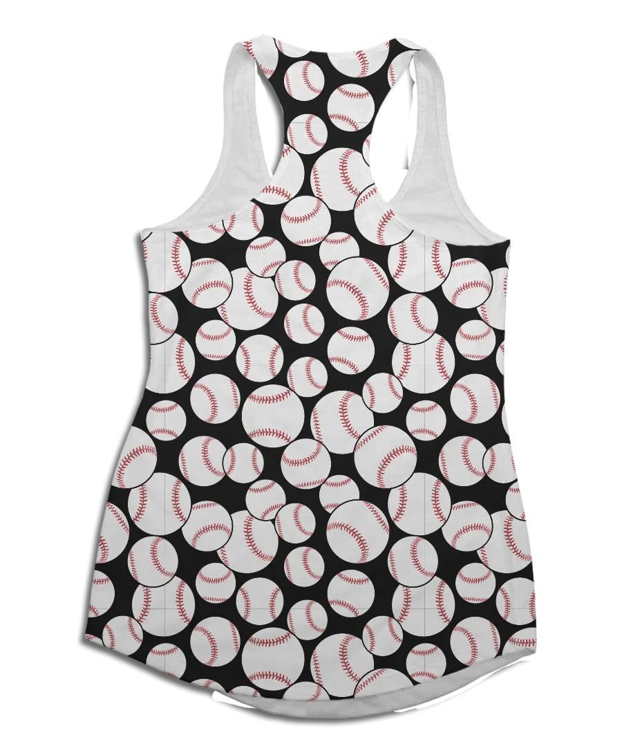 Baseball Pattern Racerback Tank Top