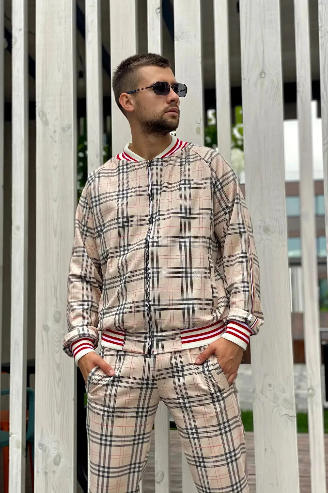 Beige Tartan Tracksuit Men's TheGentlemen™