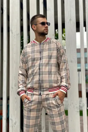 Beige Tartan Tracksuit Men's TheGentlemen™