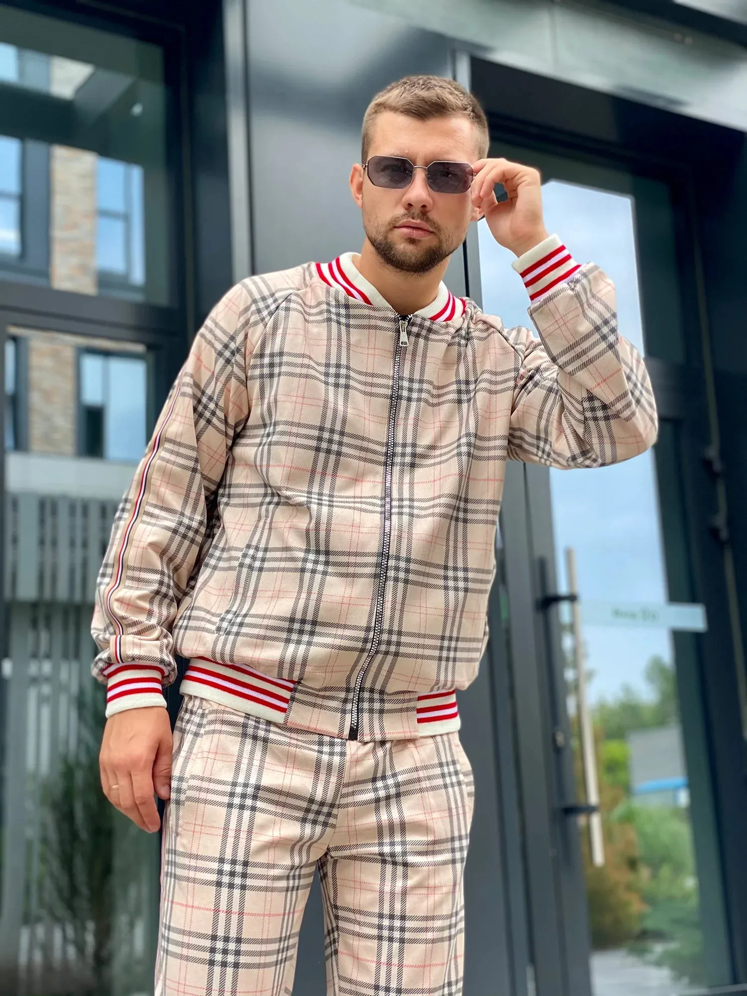 Beige Tartan Tracksuit Men's TheGentlemen™
