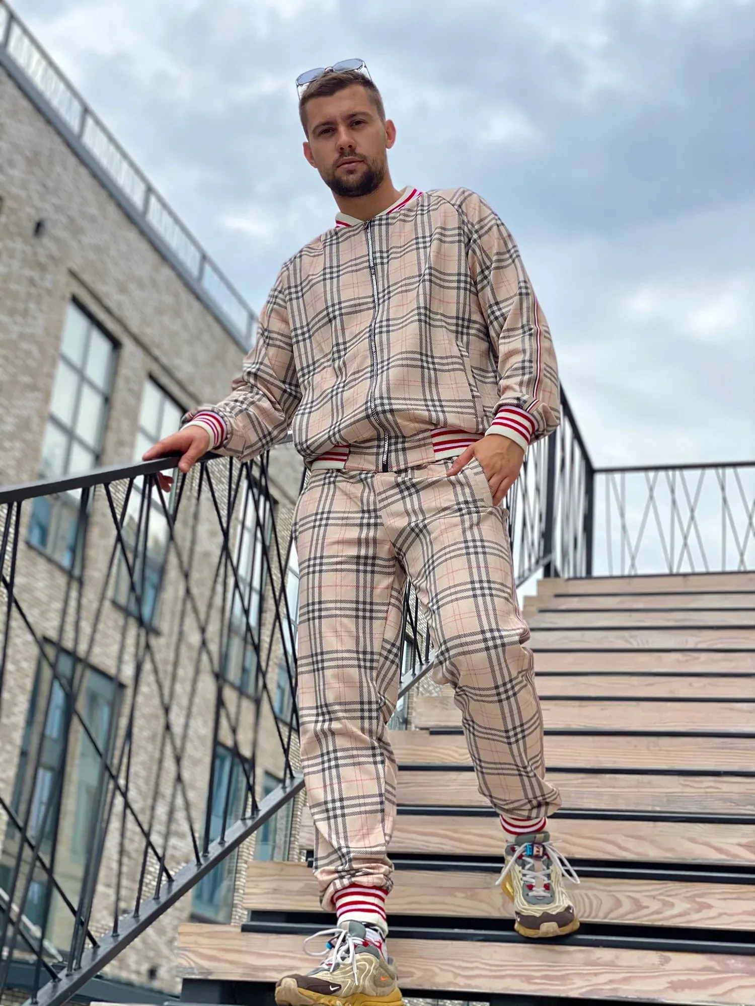 Beige Tartan Tracksuit Men's TheGentlemen™