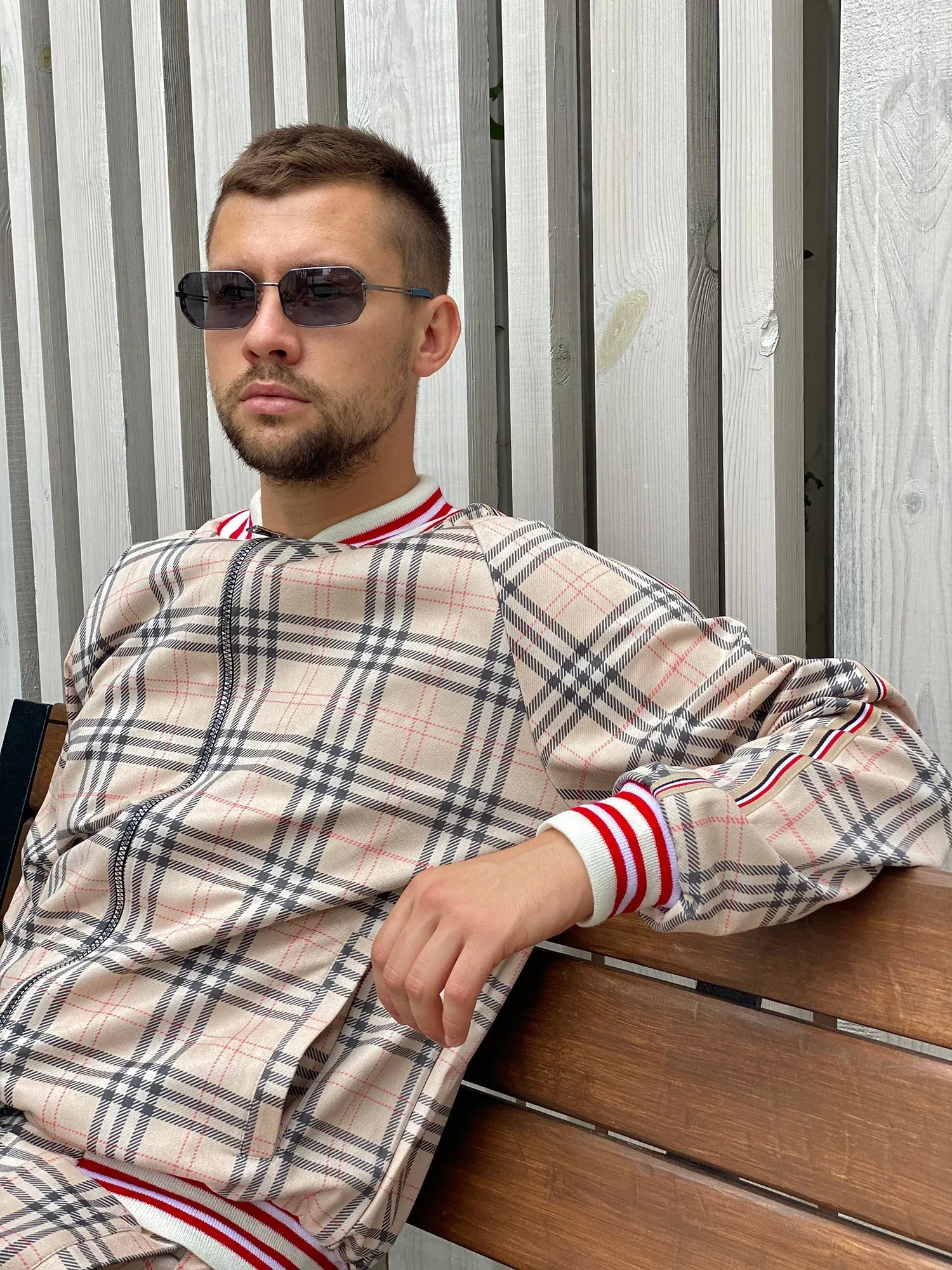 Beige Tartan Tracksuit Men's TheGentlemen™