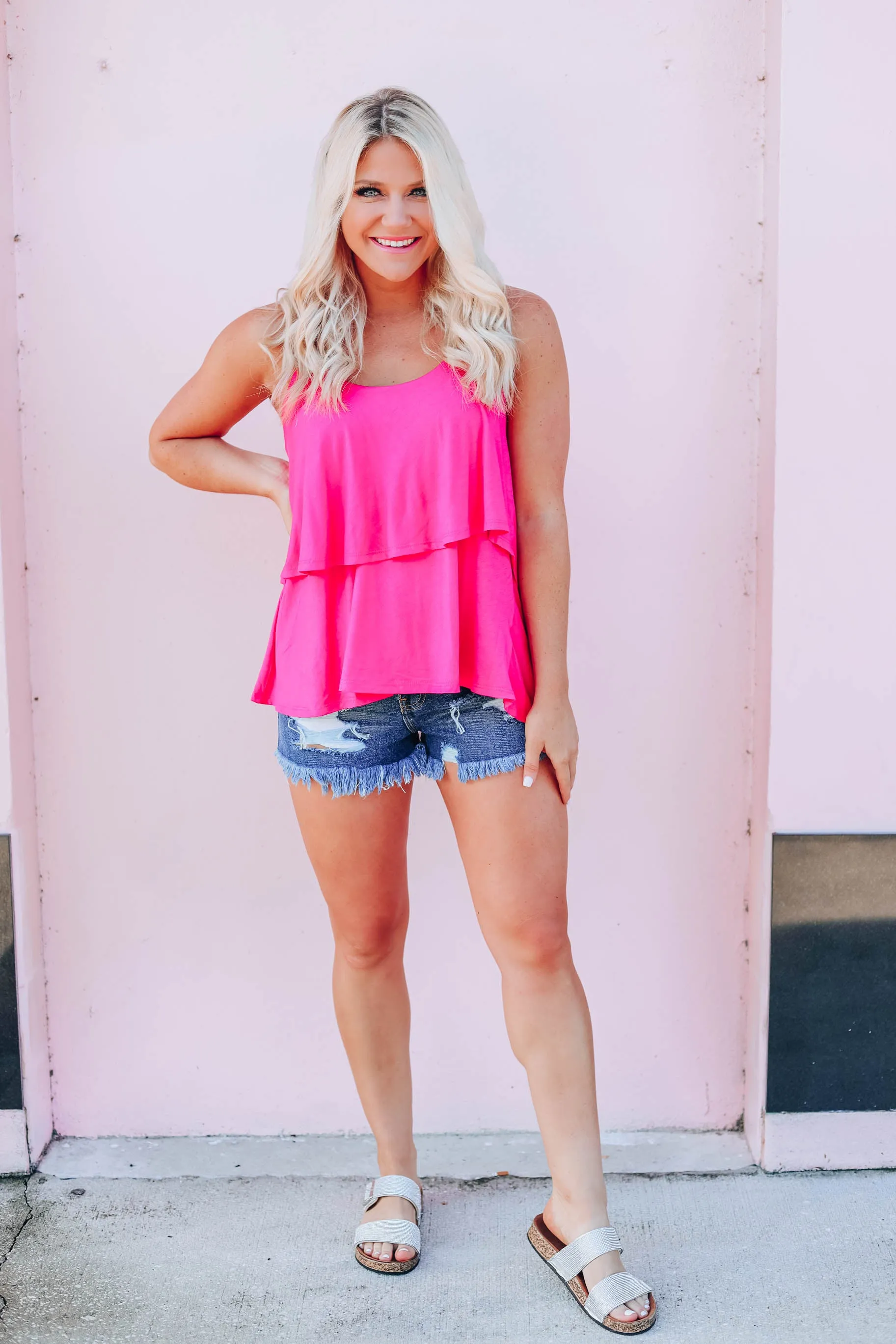 BellaRosa Tiered Tank - Pink