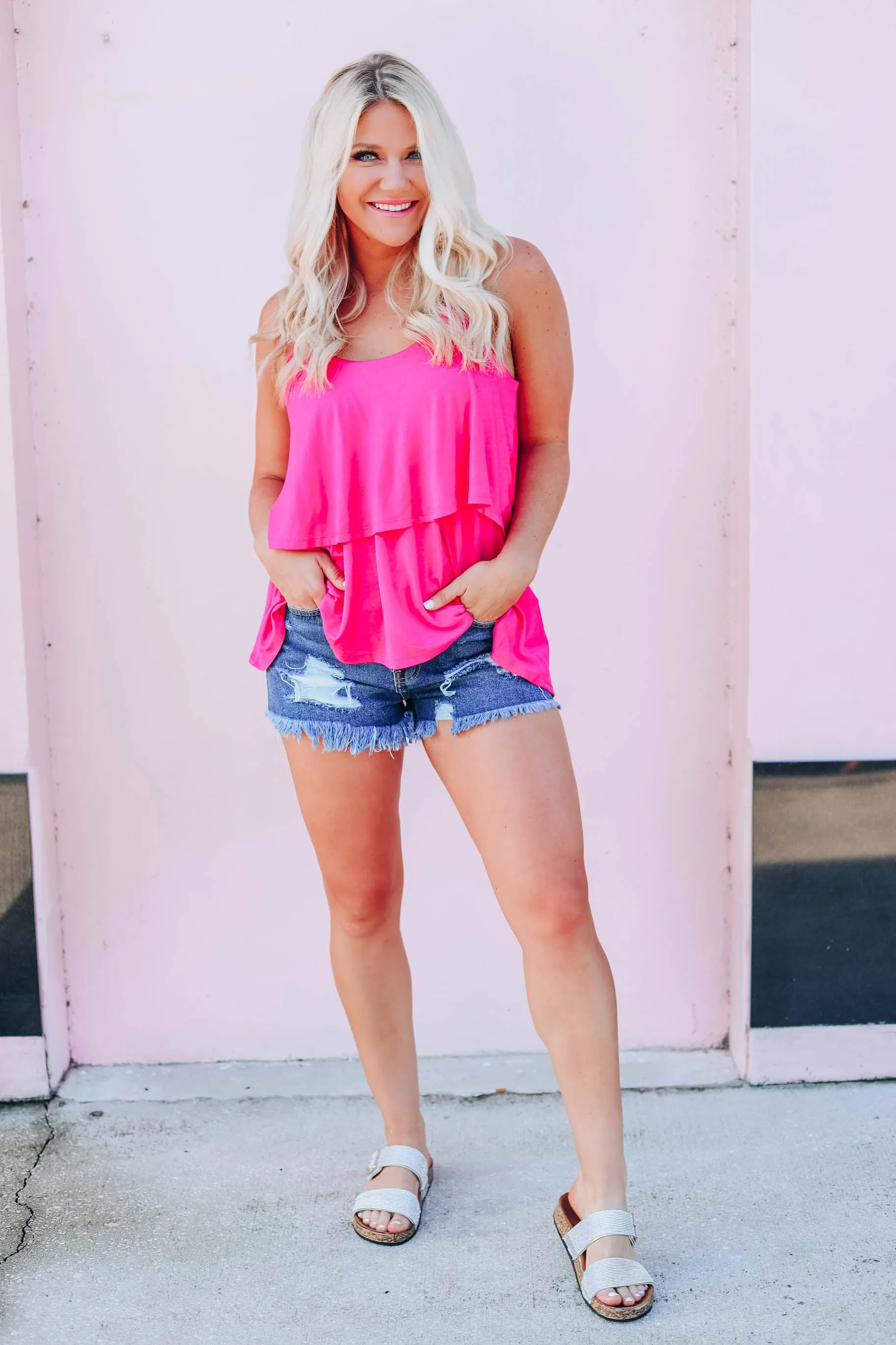 BellaRosa Tiered Tank - Pink