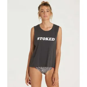 Billabong Women's Stoked Graphic Tank | Off Black