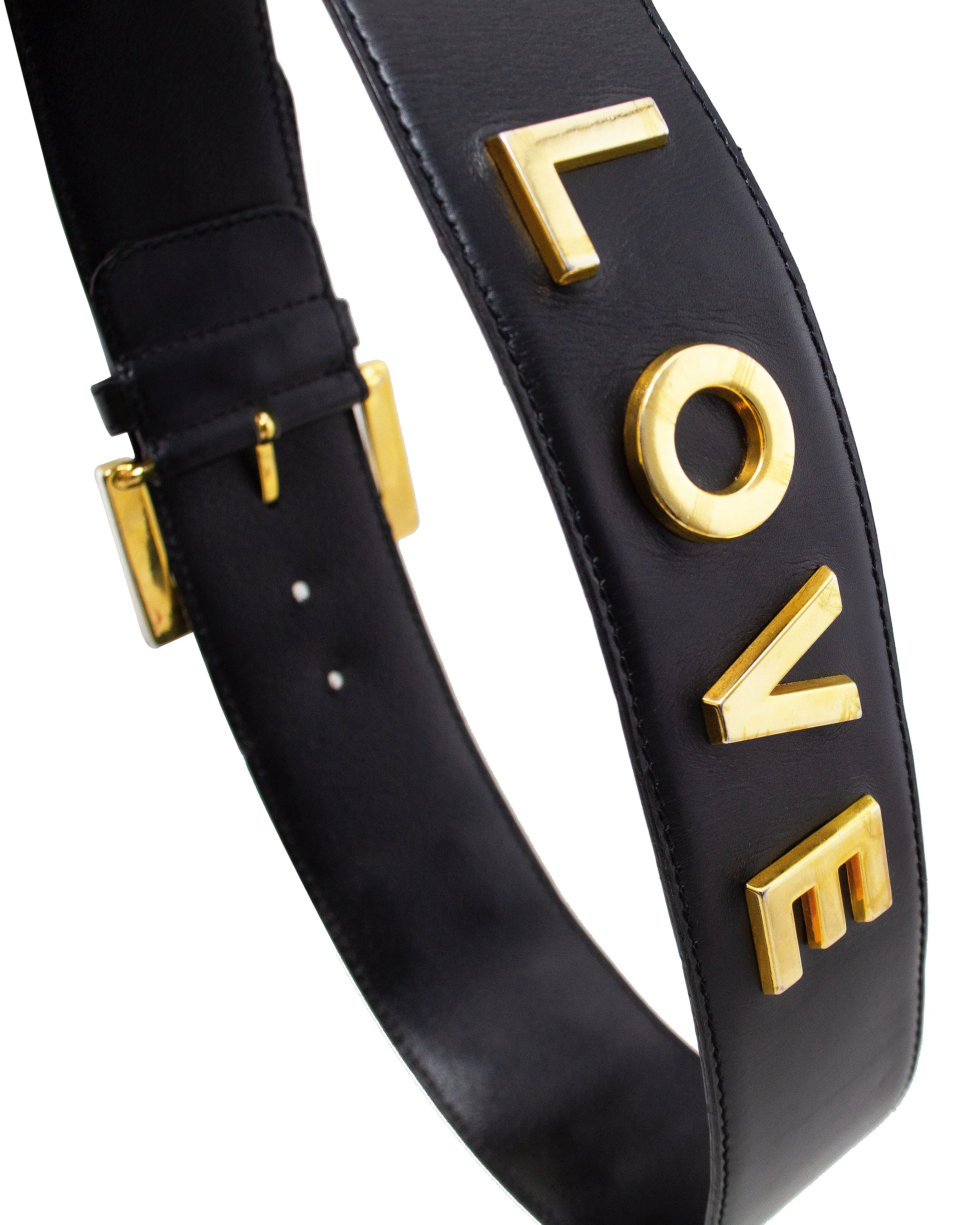 Black and Gold 'LOVE' Belt