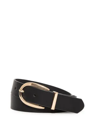 Black Faux Leather Belt
